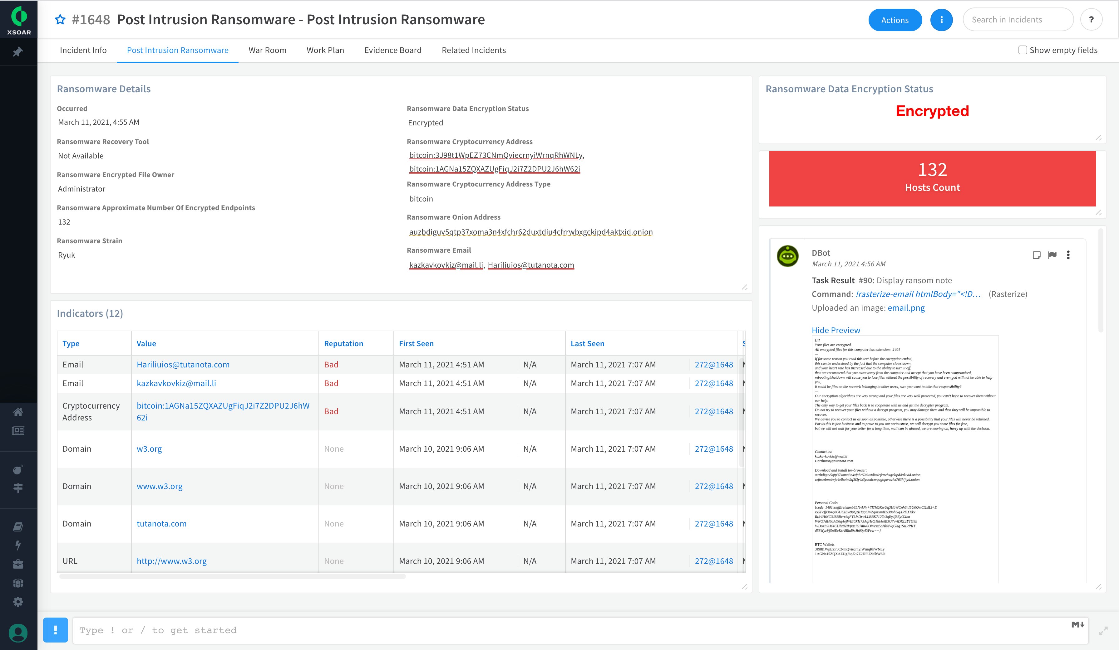 Cortex XSOAR for Automated Ransomware Response