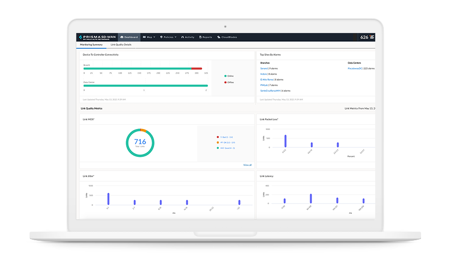 Prisma SD-WAN dashboard